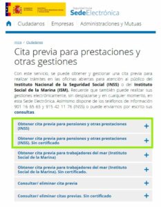 Cómo obtener cita previa en el INSS para pensiones y prestaciones sin ...